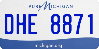 MI license plate DHE8871