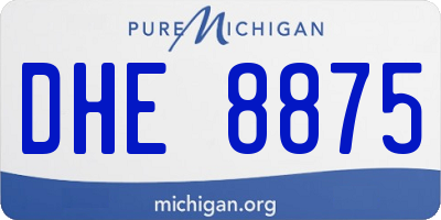 MI license plate DHE8875