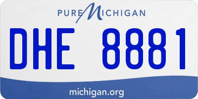 MI license plate DHE8881