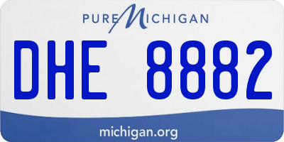 MI license plate DHE8882