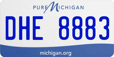 MI license plate DHE8883