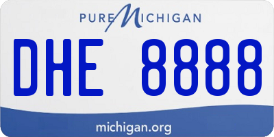 MI license plate DHE8888
