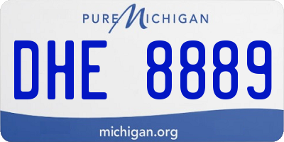 MI license plate DHE8889