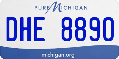 MI license plate DHE8890