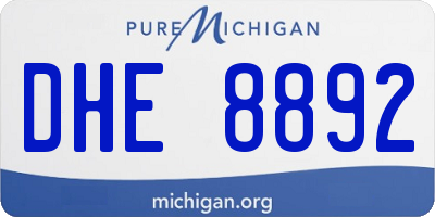 MI license plate DHE8892