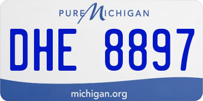 MI license plate DHE8897