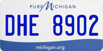 MI license plate DHE8902