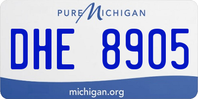 MI license plate DHE8905
