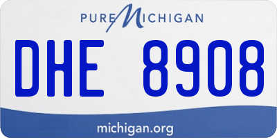 MI license plate DHE8908