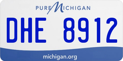 MI license plate DHE8912
