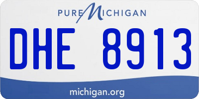 MI license plate DHE8913