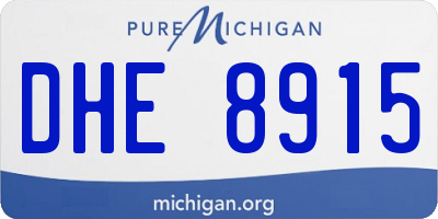 MI license plate DHE8915