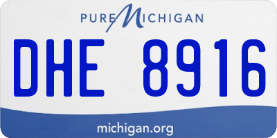 MI license plate DHE8916