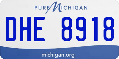 MI license plate DHE8918