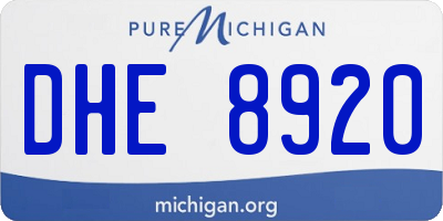 MI license plate DHE8920