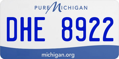 MI license plate DHE8922