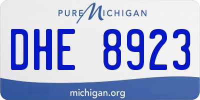 MI license plate DHE8923
