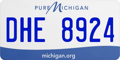 MI license plate DHE8924