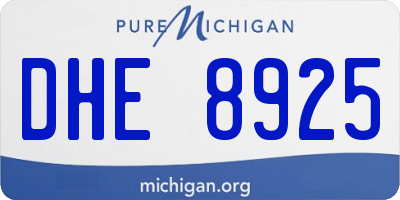 MI license plate DHE8925