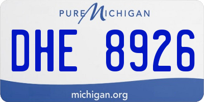 MI license plate DHE8926