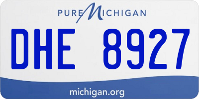 MI license plate DHE8927