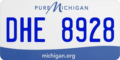 MI license plate DHE8928