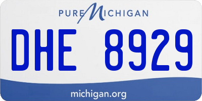 MI license plate DHE8929