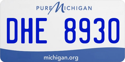 MI license plate DHE8930