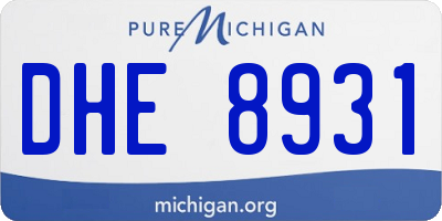 MI license plate DHE8931