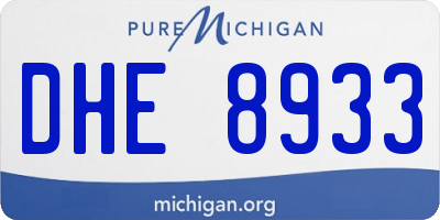 MI license plate DHE8933