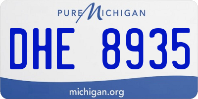MI license plate DHE8935