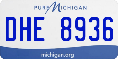 MI license plate DHE8936
