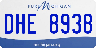 MI license plate DHE8938