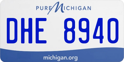 MI license plate DHE8940