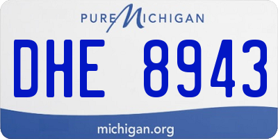 MI license plate DHE8943