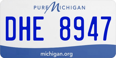MI license plate DHE8947