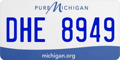 MI license plate DHE8949
