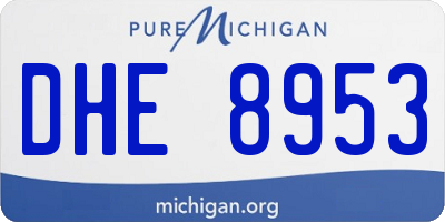 MI license plate DHE8953
