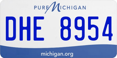 MI license plate DHE8954