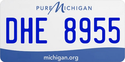 MI license plate DHE8955