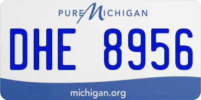 MI license plate DHE8956