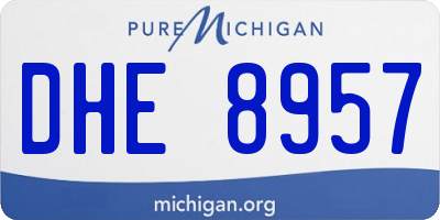 MI license plate DHE8957