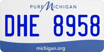 MI license plate DHE8958