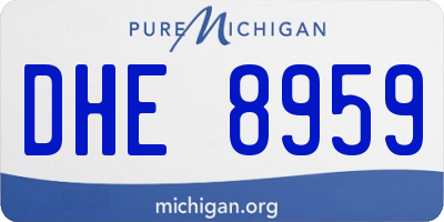 MI license plate DHE8959