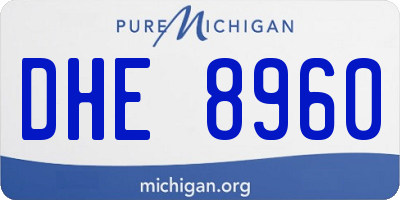 MI license plate DHE8960