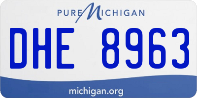 MI license plate DHE8963