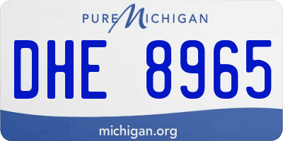 MI license plate DHE8965