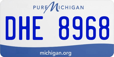 MI license plate DHE8968