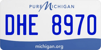 MI license plate DHE8970
