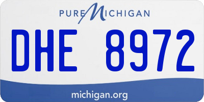MI license plate DHE8972